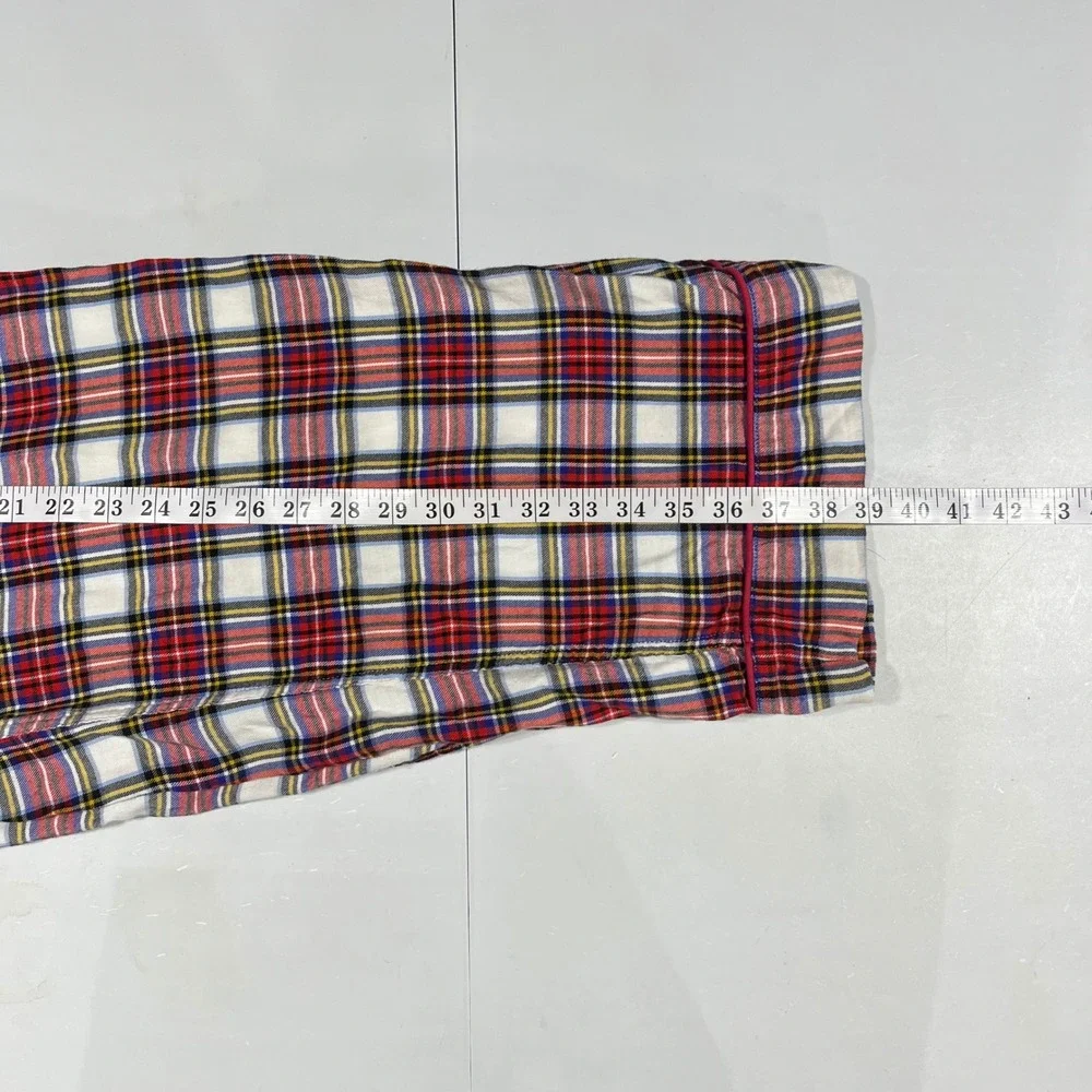 J.Crew Preppy Old Money Holiday Plaid Pajama Set Long Sleeve Top Pants Medium